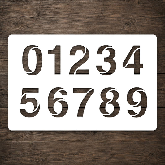 Reusable Mylar Stencil - Zero-One-Two-Three-Four-Five-Six-Seven for DIY Crafts & Home Decor Template