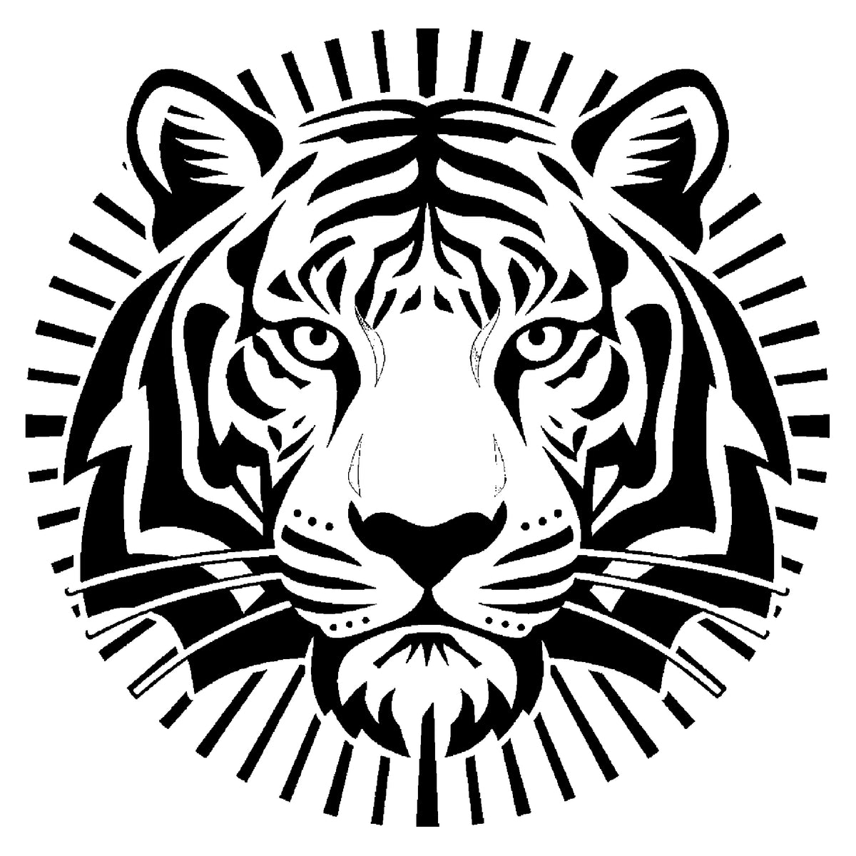 Powerful Bengal Tiger Head Stencil for Art, Home Decor, and DIY Crafts Template