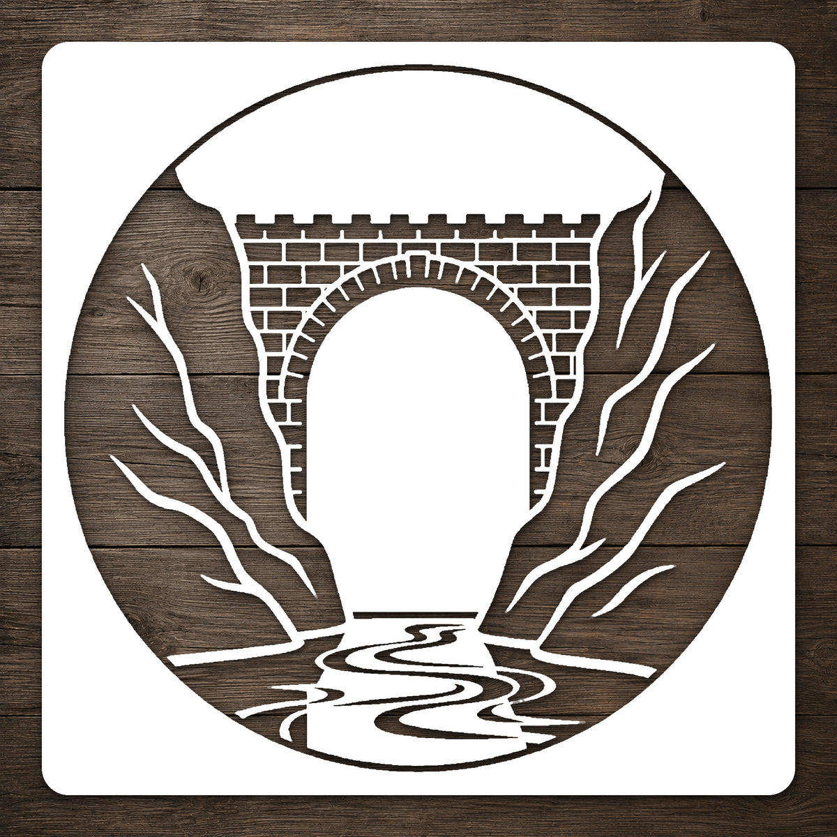 Medieval Stone Bridge Crossing Stencil for Art, Home Decor & DIY Crafts Template
