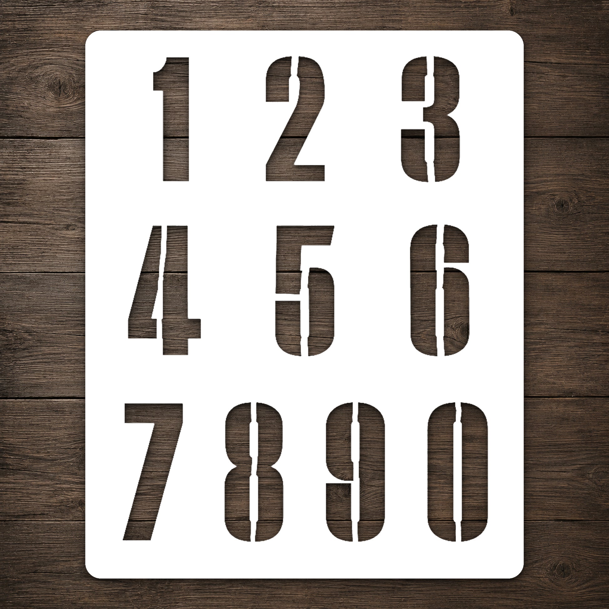 Reusable Mylar Stencil - Numbers 0-9 Broken for Art, Home Decor, DIY Crafts, Unique Gifts Template