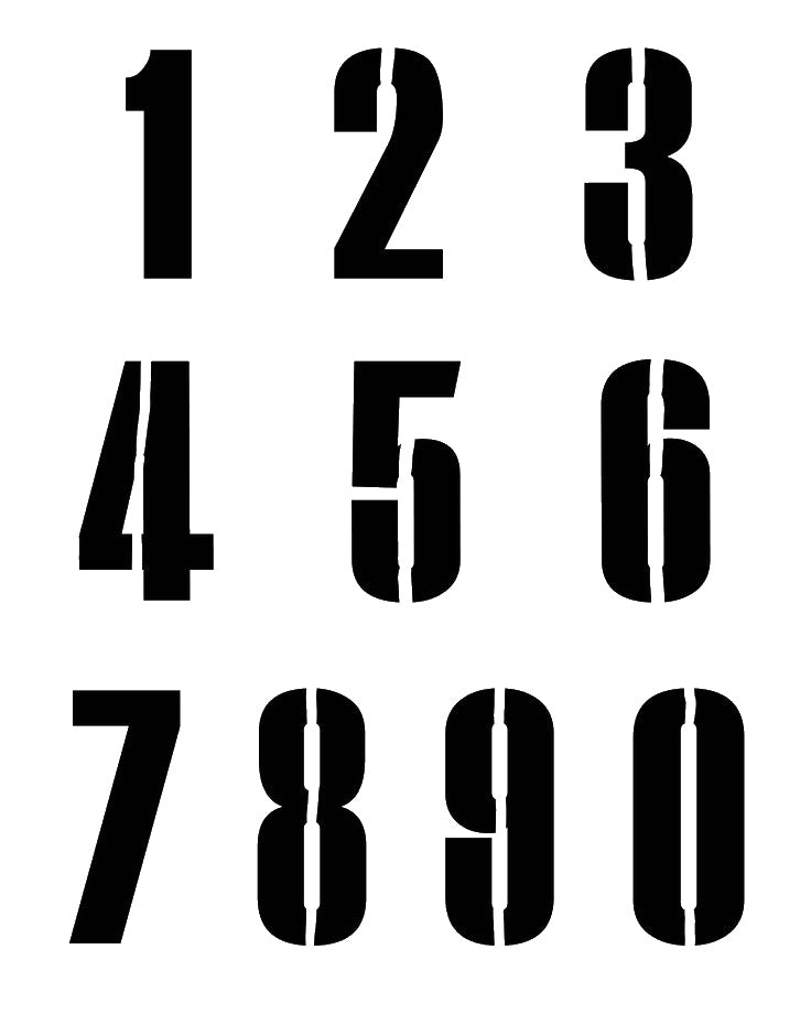 Reusable Mylar Stencil - Numbers 0-9 Broken for Art, Home Decor, DIY Crafts, Unique Gifts Template