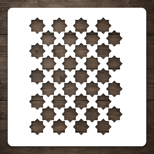 Eight-Pointed Star Reusable Mylar Stencil for Art, Home Decor, and DIY Crafts Template