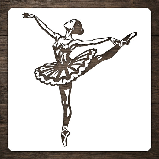 Graceful Ballet Dancer Arabesque Stencil for Art, Home Decor & DIY Crafts Template