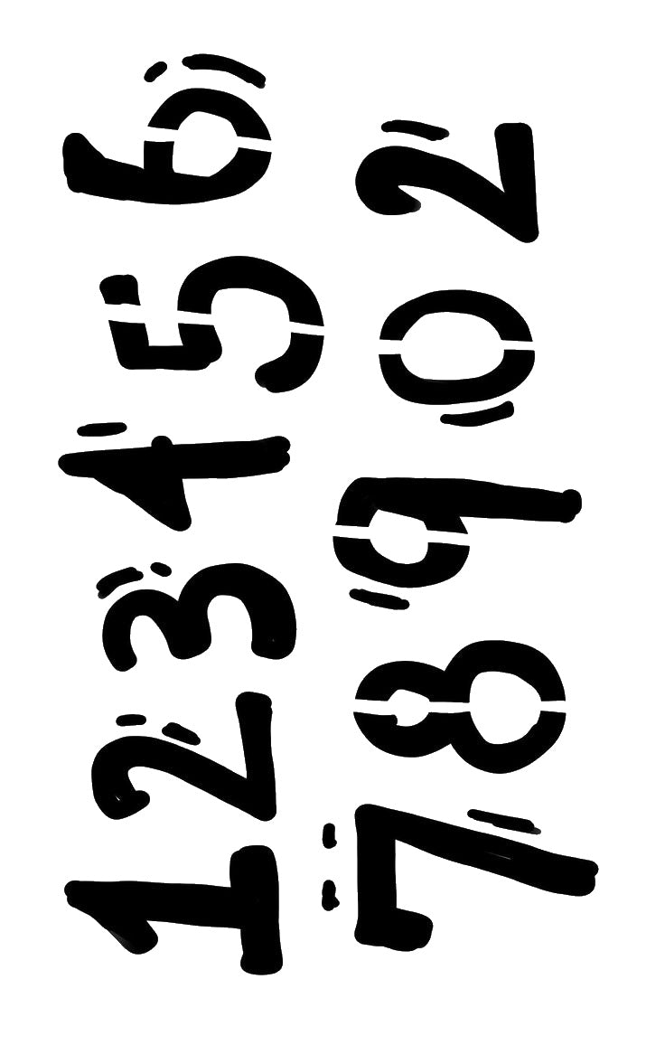 Reusable Mylar Stencil - Numbers One to Nine Cutout for Art and DIY Crafts Template