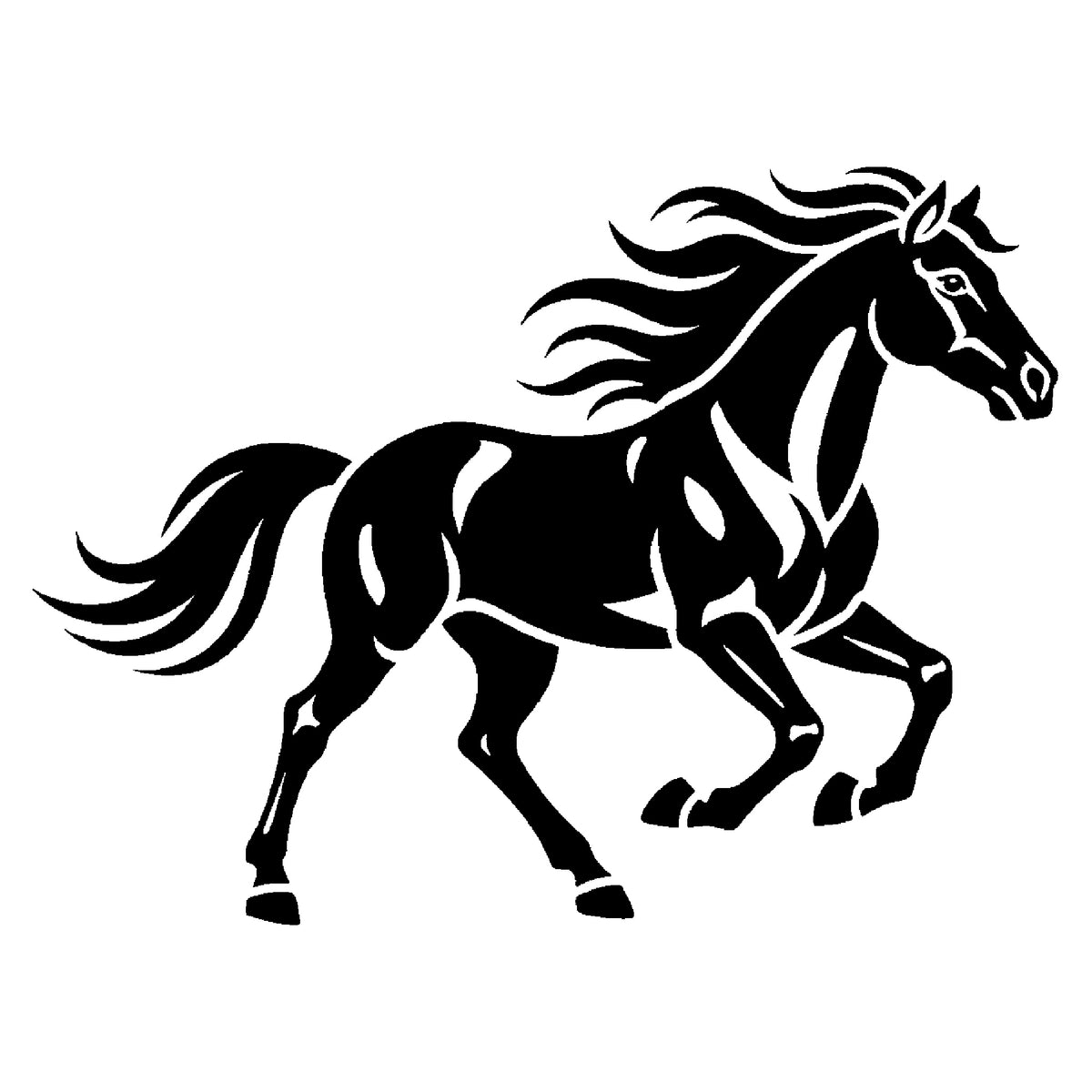 Wild Mustang Horse Running Stencil for Art, Home Decor, DIY Crafts, Unique Gifts Template