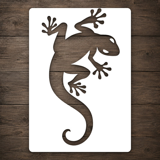 Climbing Gecko Wall Stencil for Art, Home Decor, DIY Crafts, Unique Gifts Template