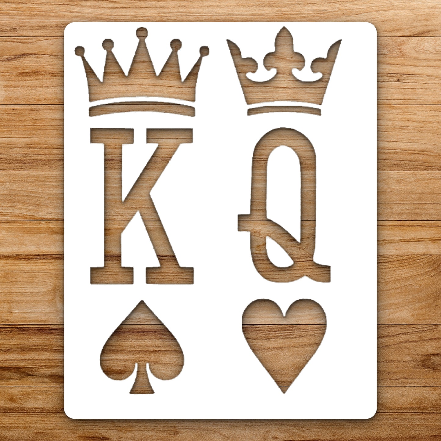 King Symbol With Crown Queen Symbol reusable Mylar wall painting stencil