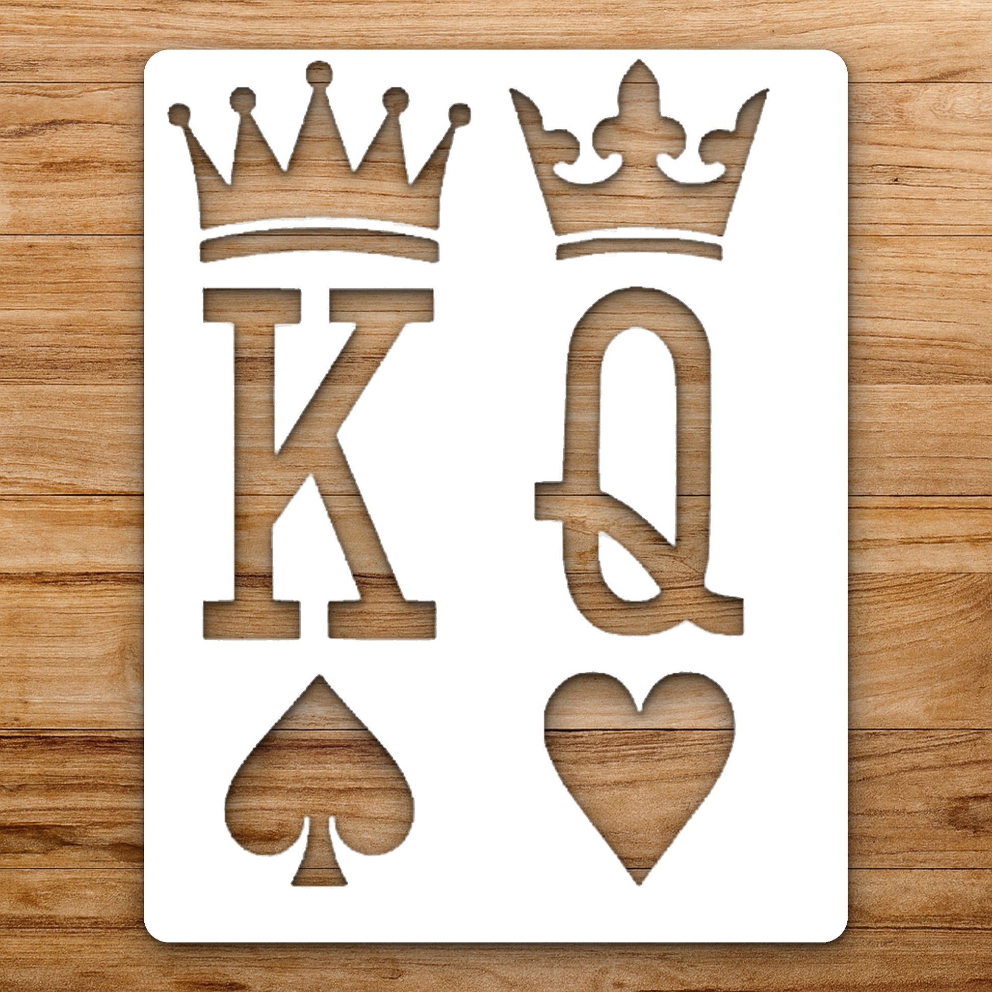 King Symbol With Crown Queen Symbol reusable Mylar wall painting stencil