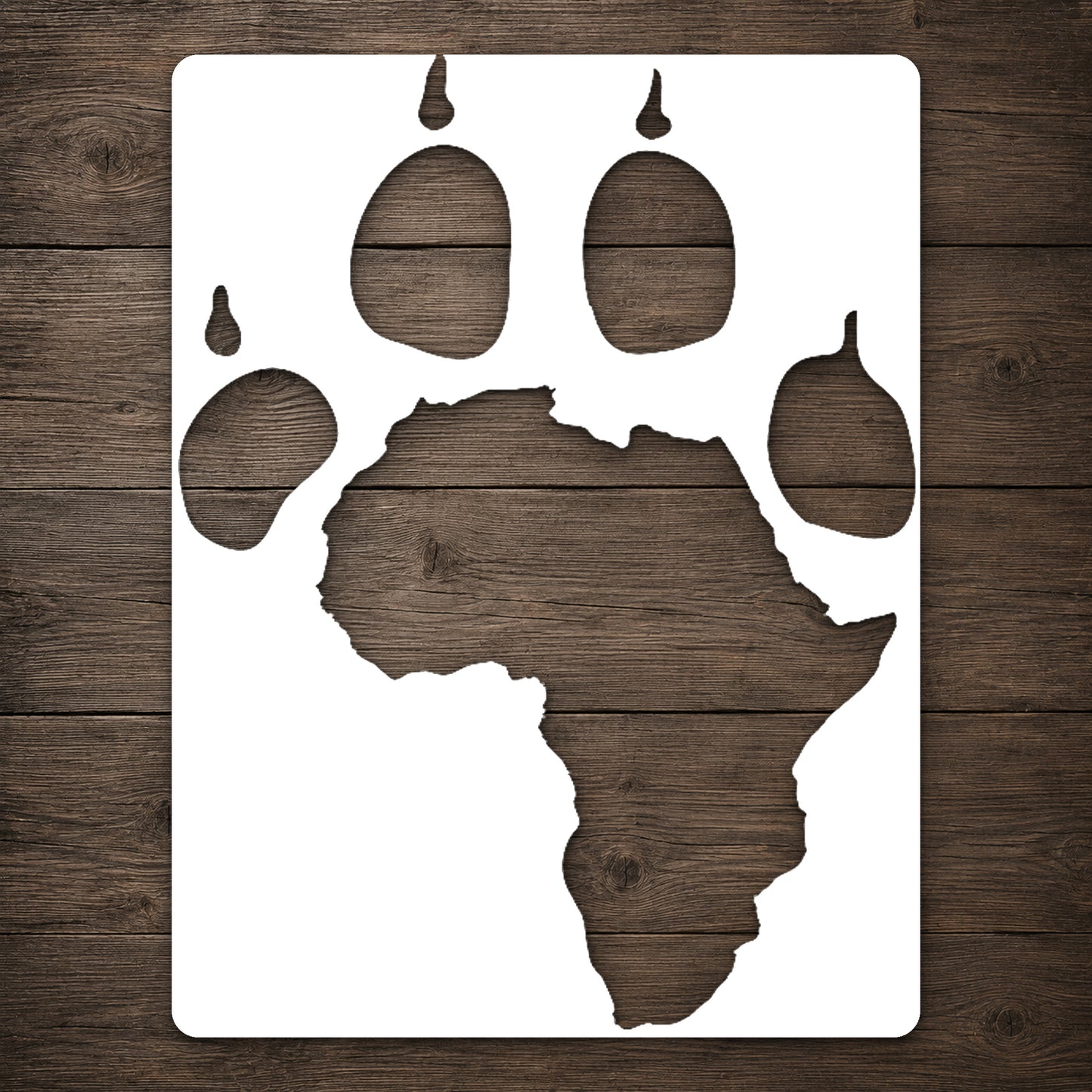 Paw Print Africa Shape Reusable Mylar Stencil for Art & DIY Crafts Template