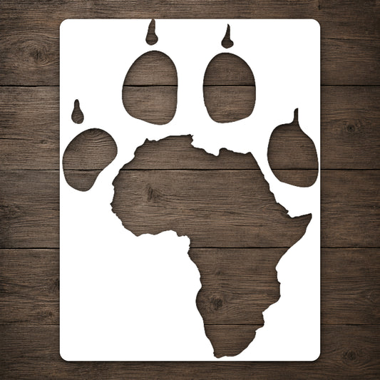 Paw Print Africa Shape Reusable Mylar Stencil for Art & DIY Crafts Template