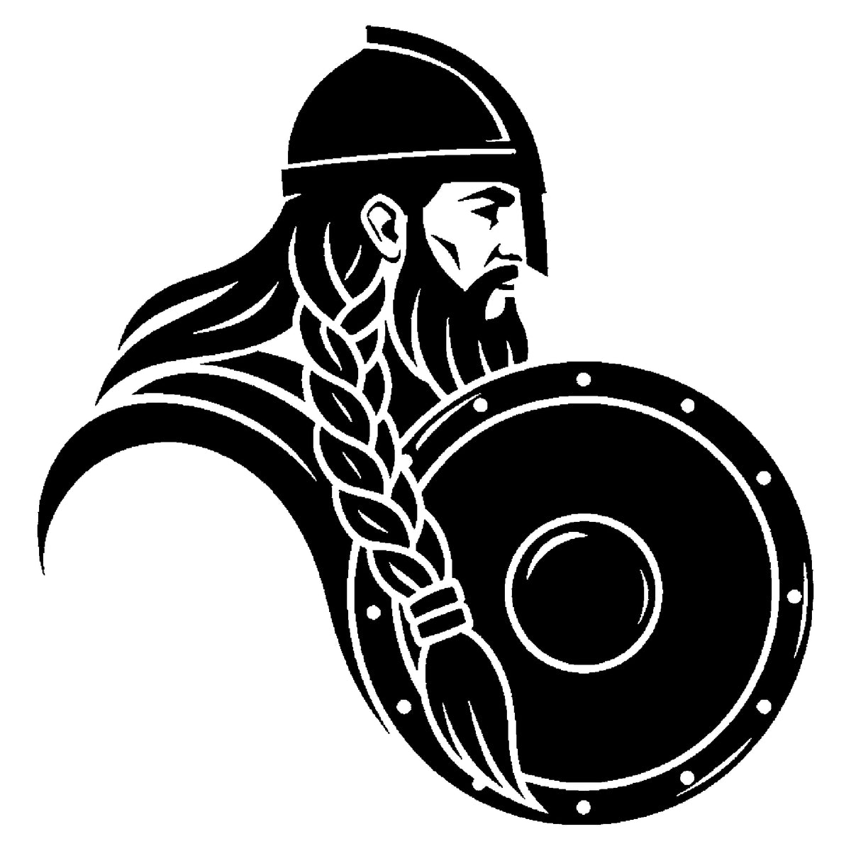 Viking Warrior With Round Shield Stencil for Art, Home Decor & DIY Crafts Template