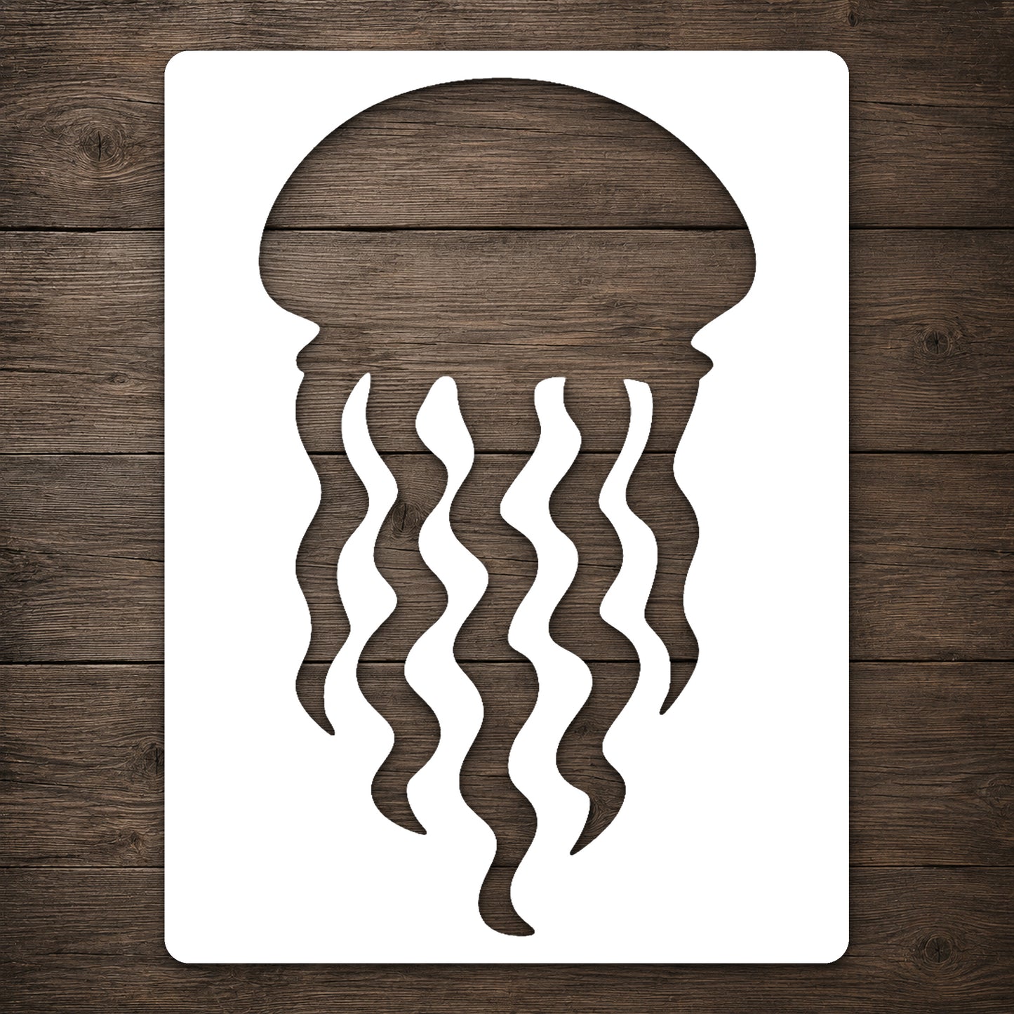 Jellyfish Stencil with Trailing Tentacles for Art, Home Decor & DIY Crafts Template