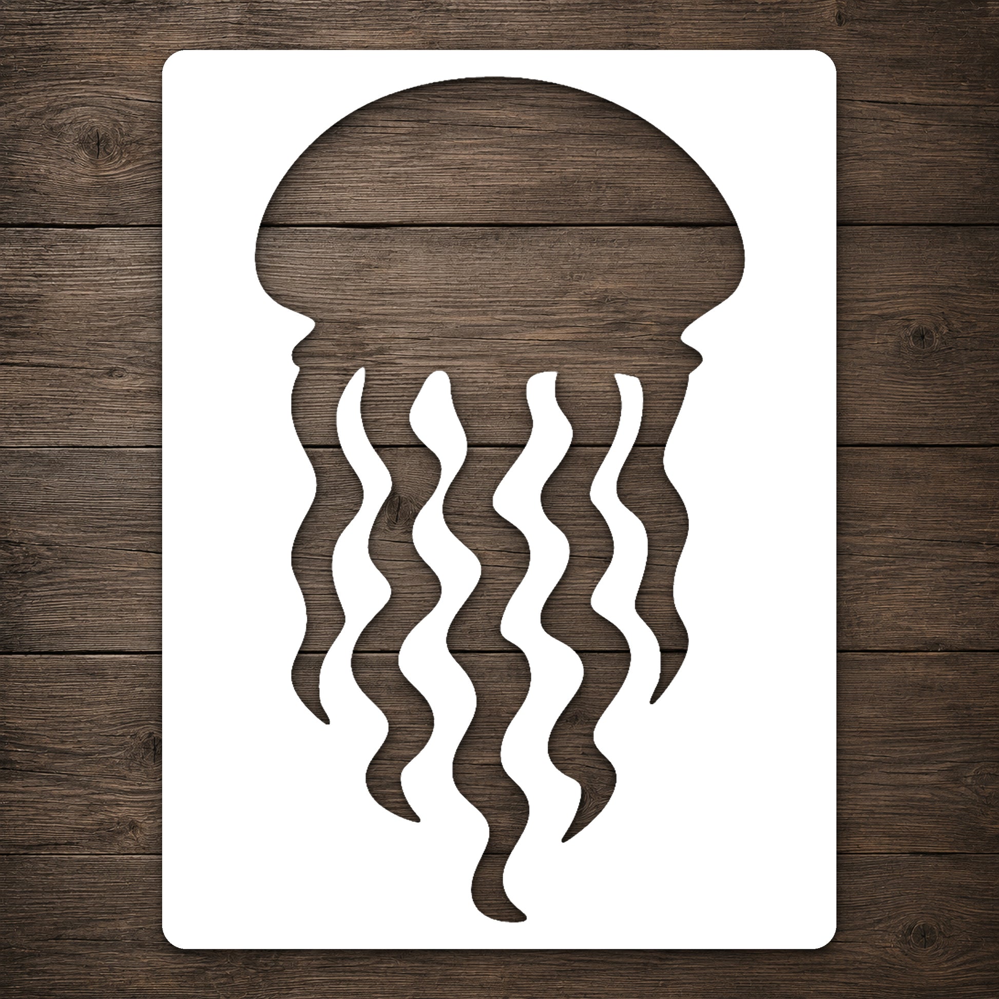 Jellyfish Stencil with Trailing Tentacles for Art, Home Decor & DIY Crafts Template