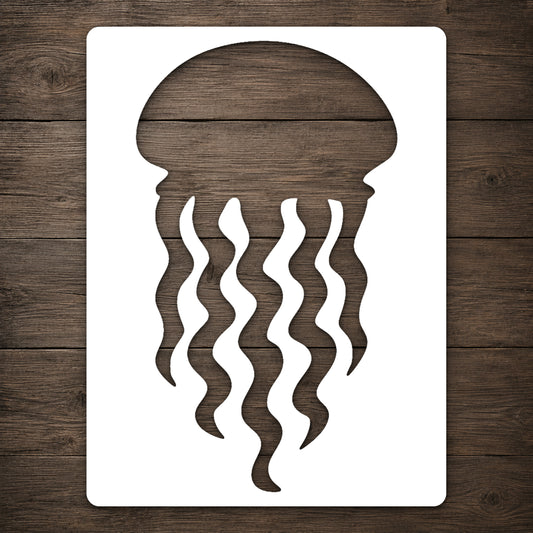 Jellyfish Stencil with Trailing Tentacles for Art, Home Decor & DIY Crafts Template