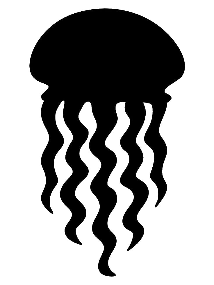 Jellyfish Stencil with Trailing Tentacles for Art, Home Decor & DIY Crafts Template