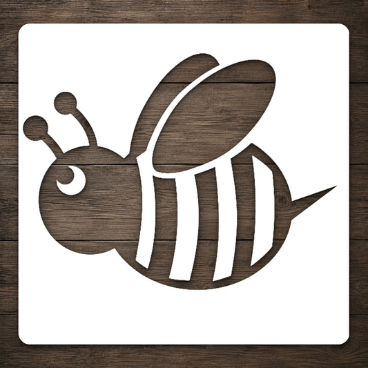 Cartoon Honey Bee with Wings Reusable Mylar Stencil for Art and DIY Crafts Template