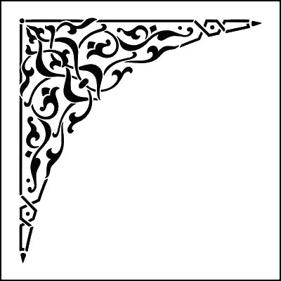 Ornate Corner Floral Decoration Reusable Mylar Stencil for Art and DIY Crafts Template