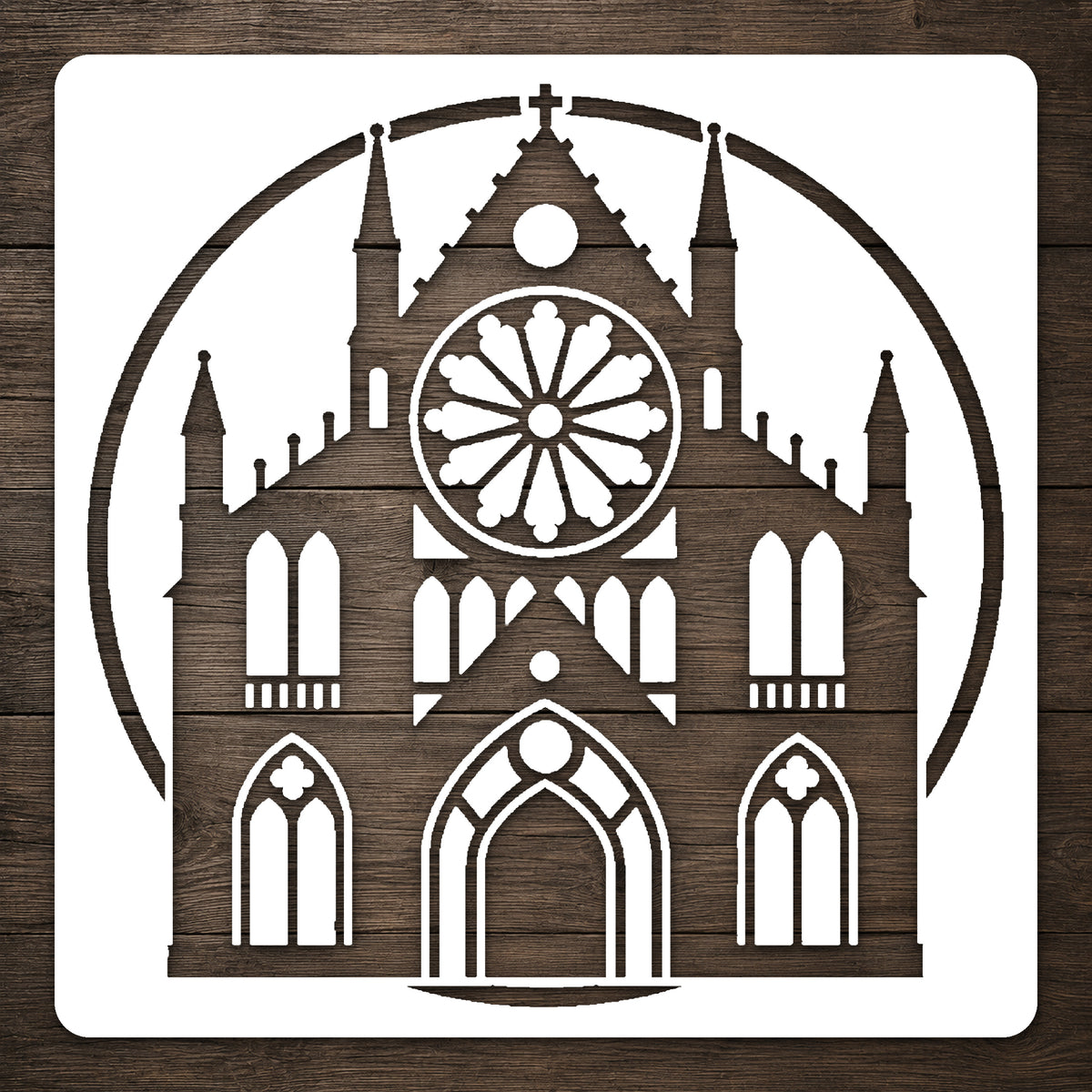 Gothic Cathedral Facade Stencil for Art, Home Decor & DIY Crafts Template