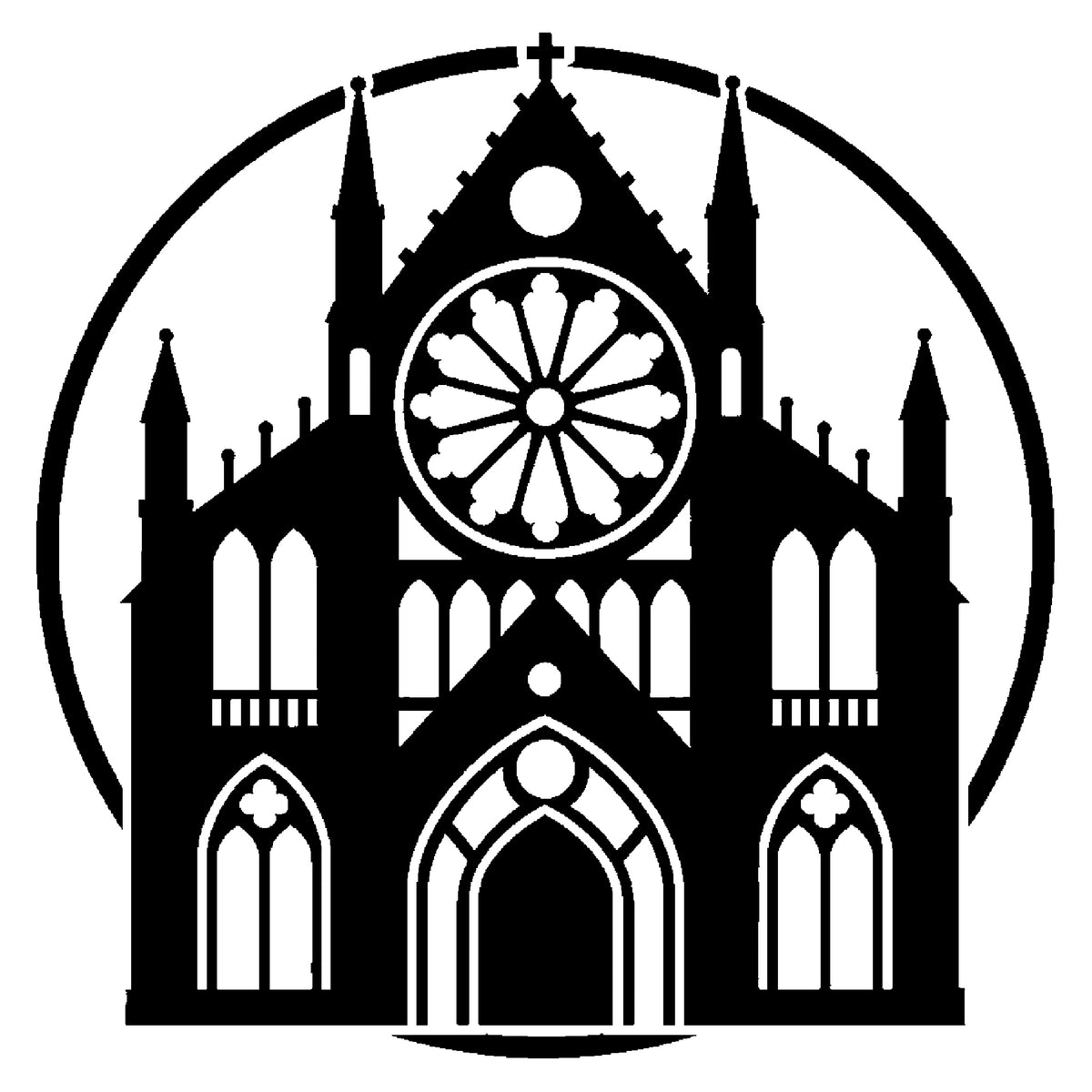 Gothic Cathedral Facade Stencil for Art, Home Decor & DIY Crafts Template