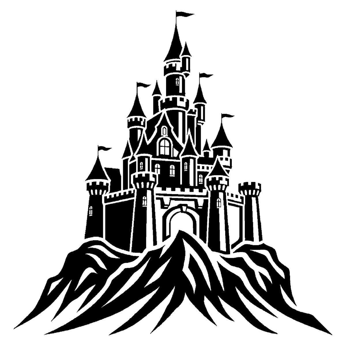 Fairytale Castle Stencil for Art, Home Decor, DIY Crafts, Unique Gifts Template