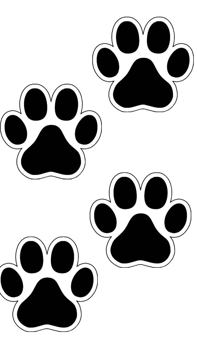 Four Paw Prints Arranged In Scattered stencil photo 7