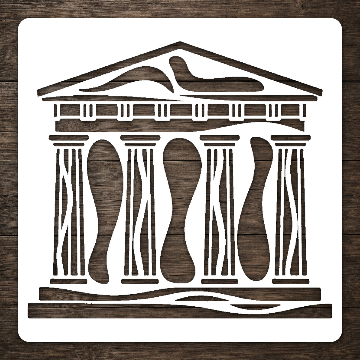 Ancient Greek Temple Stencil - Symmetrical Columns for Art & DIY Crafts Template