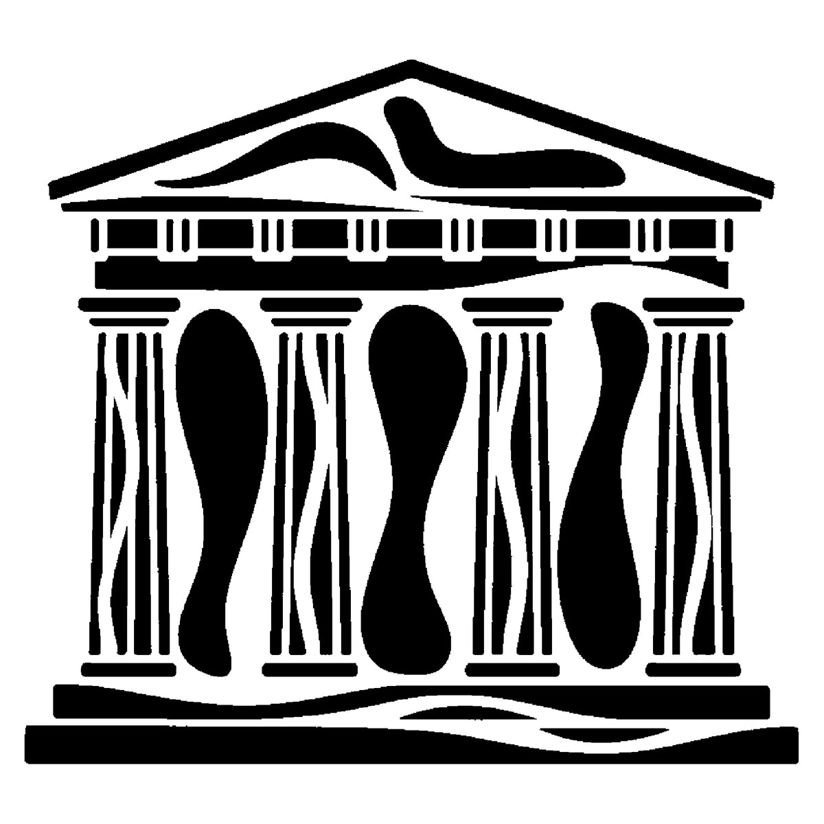 Ancient Greek Temple Stencil - Symmetrical Columns for Art & DIY Crafts Template
