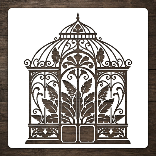 Victorian Greenhouse Botanical Stencil for Art, Home Decor, DIY Crafts, Unique Gifts Template