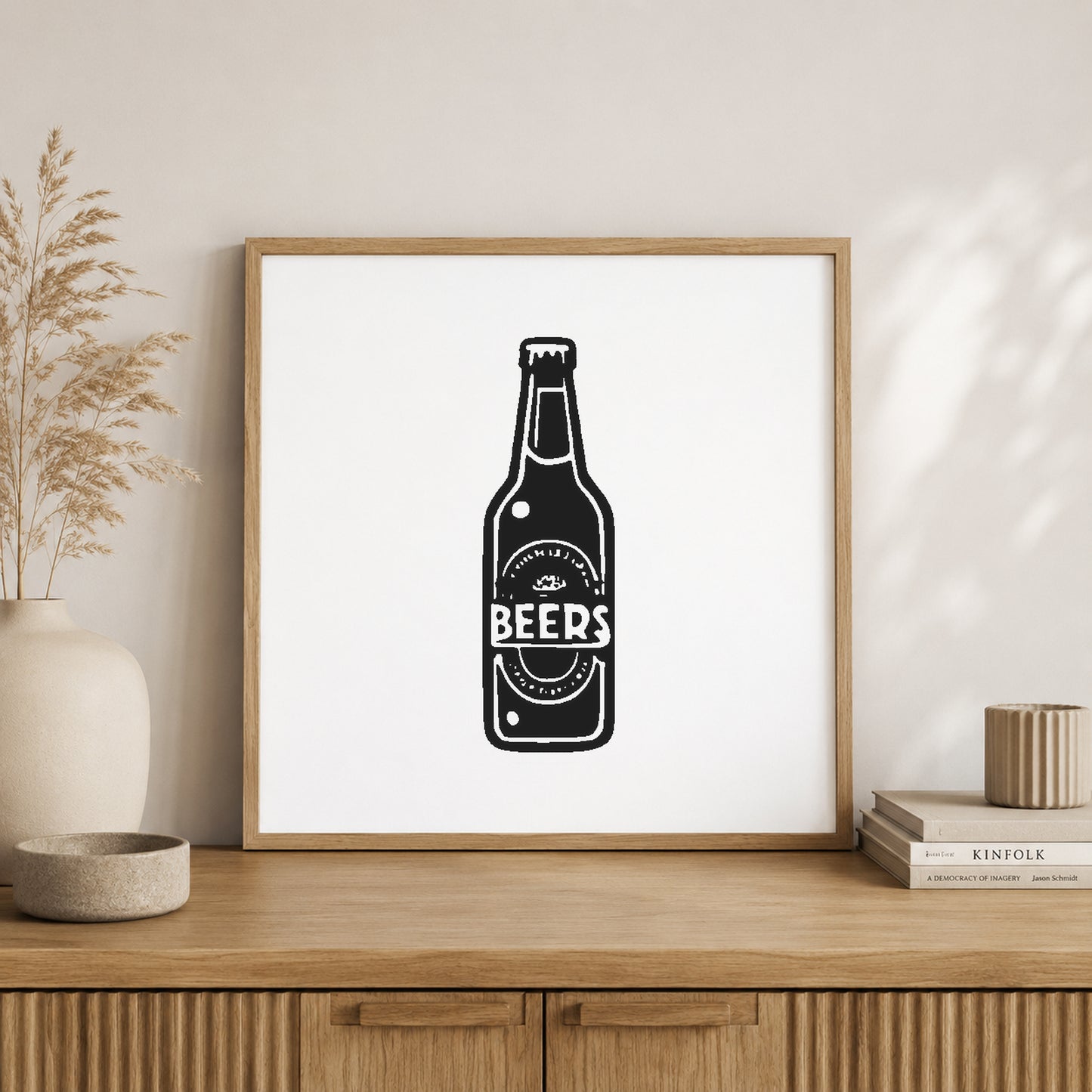 Part 92 Bottle Label Reading Beers Typography Reusable Mylar Stencil for DIY Crafts Template