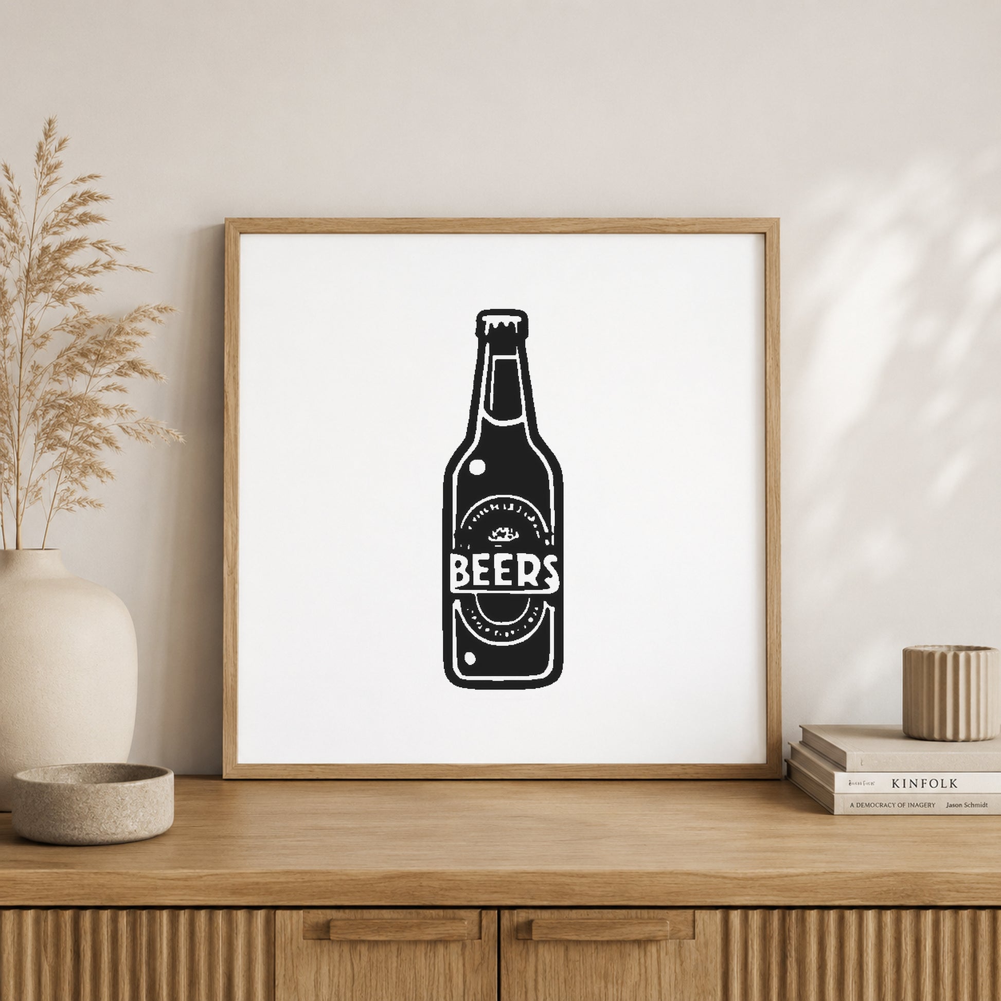 Part 92 Bottle Label Reading Beers Typography Reusable Mylar Stencil for DIY Crafts Template