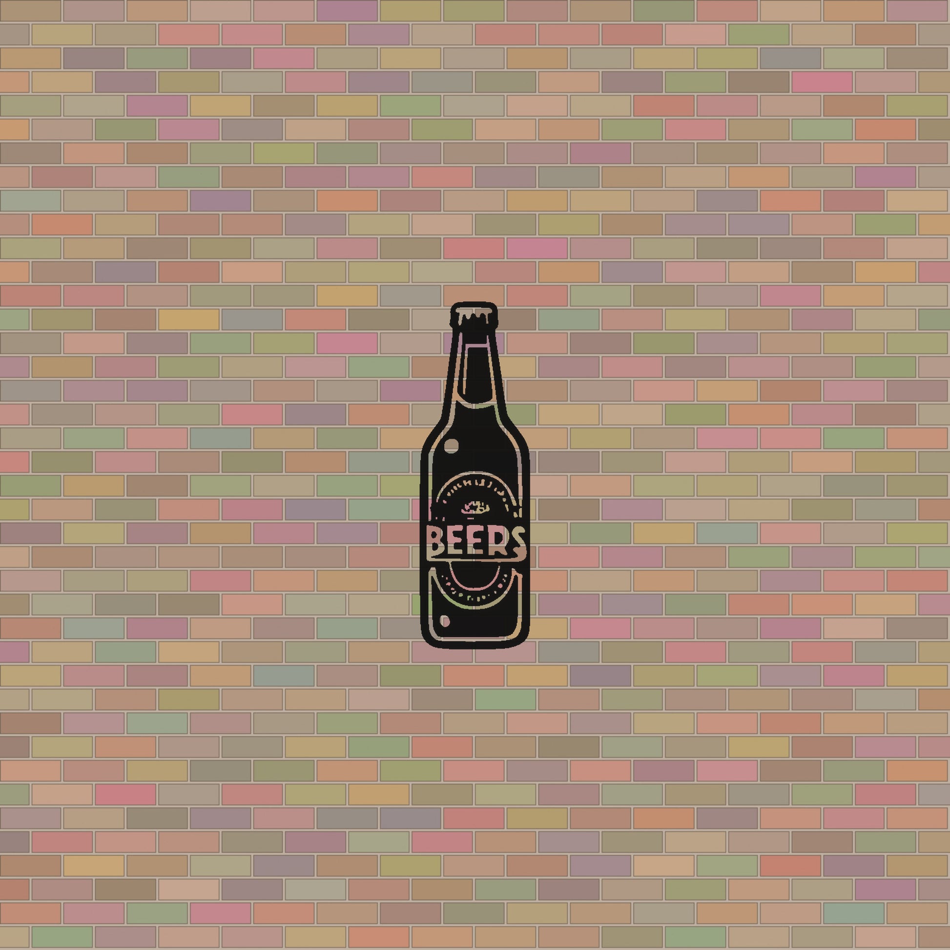 Part 92 Bottle Label Reading Beers Typography Reusable Mylar Stencil for DIY Crafts Template