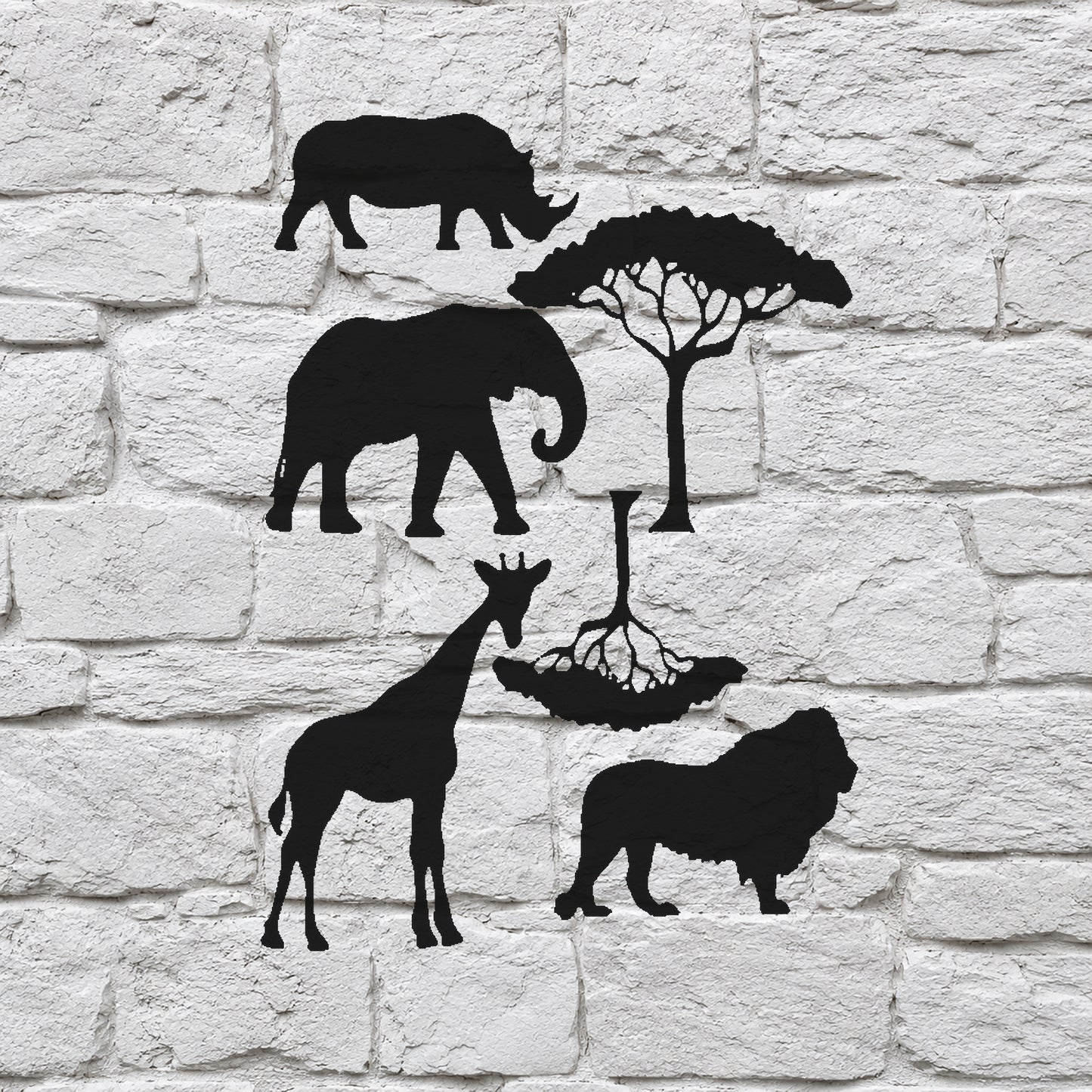 African Jungle Silhouette Reusable Stencil for DIY Crafts and Home Decor Template