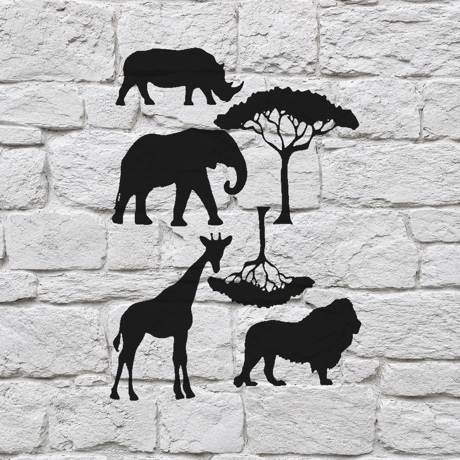 African Jungle Silhouette Reusable Stencil for DIY Crafts and Home Decor Template