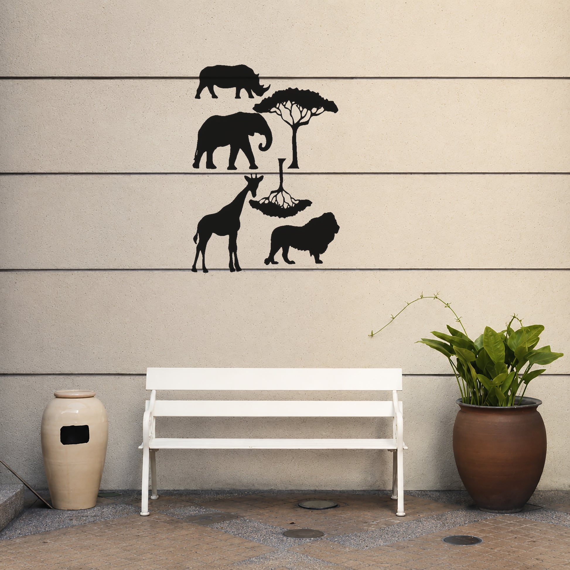 African Jungle Silhouette Reusable Stencil for DIY Crafts and Home Decor Template