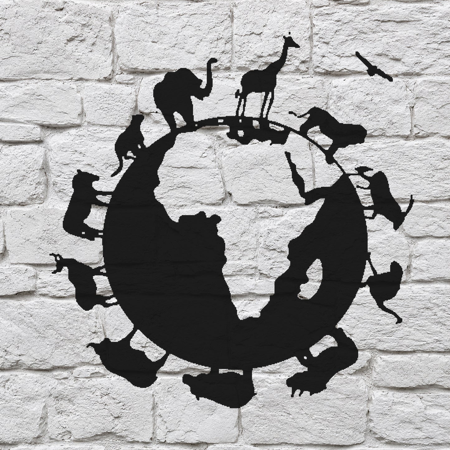 Animals Around The Globe Reusable Mylar Stencil for Art, Home Decor & DIY Crafts Template