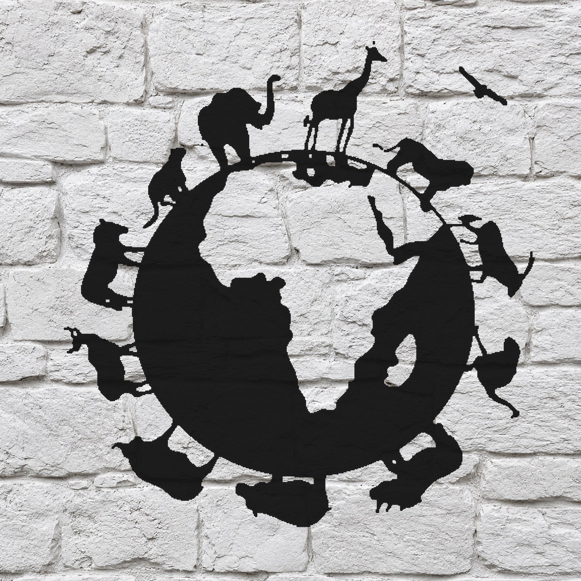 Animals Around The Globe Reusable Mylar Stencil for Art, Home Decor & DIY Crafts Template