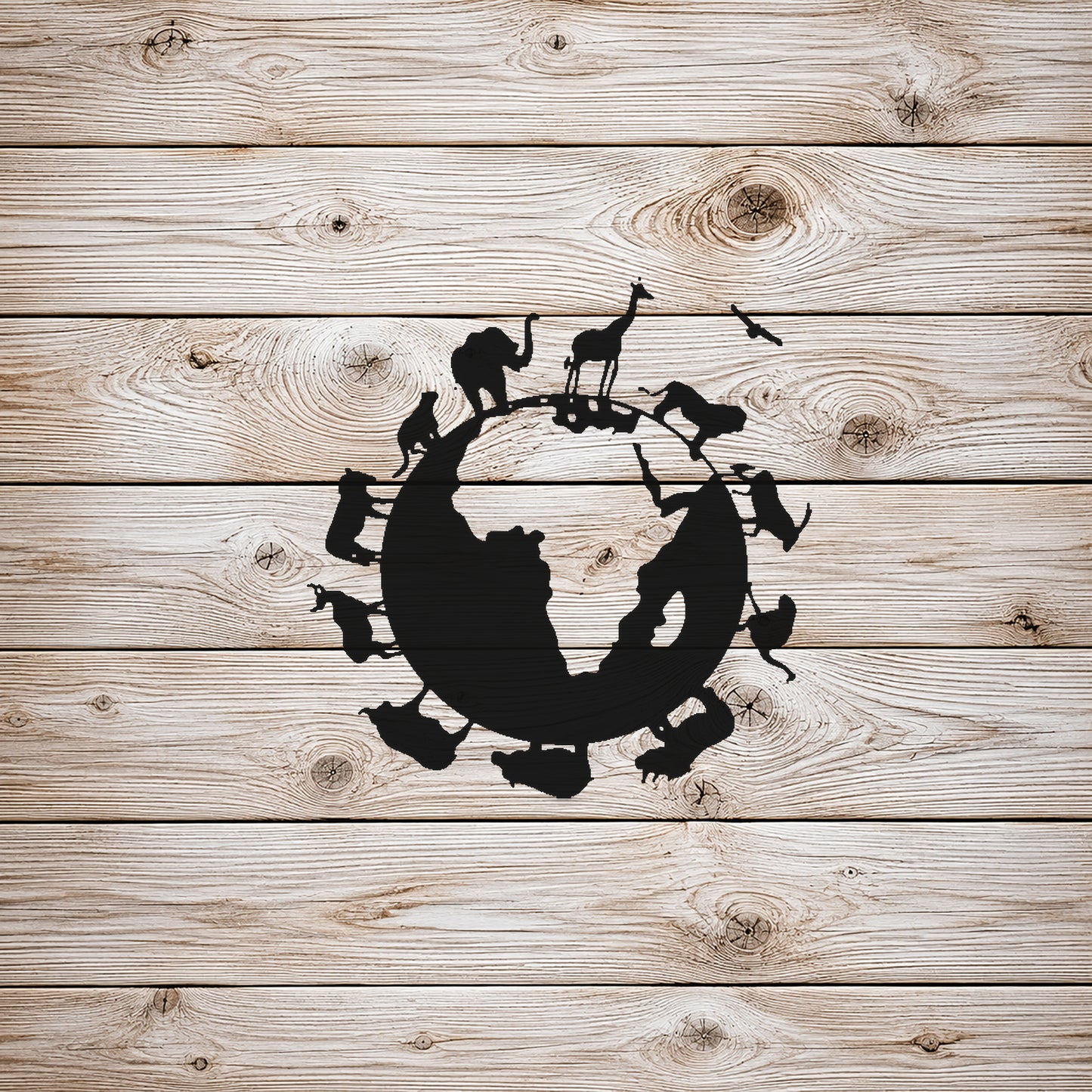 Animals Around The Globe Reusable Mylar Stencil for Art, Home Decor & DIY Crafts Template