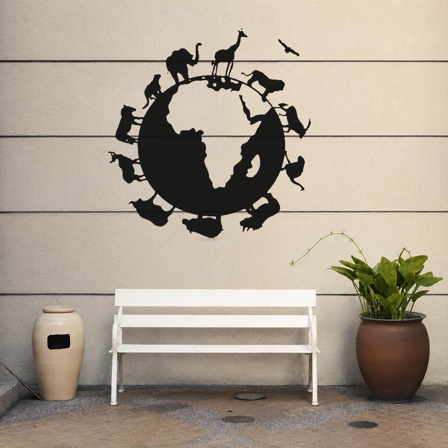 Animals Around The Globe Reusable Mylar Stencil for Art, Home Decor & DIY Crafts Template