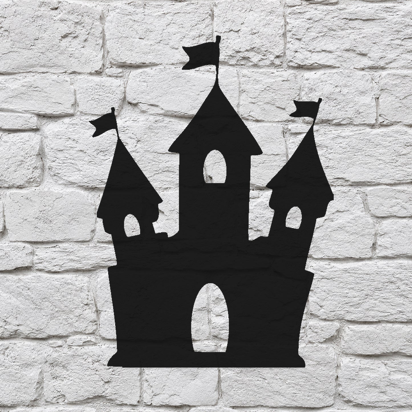 Castle Stencil with Flags and Towers for DIY Crafts and Home Decor Template