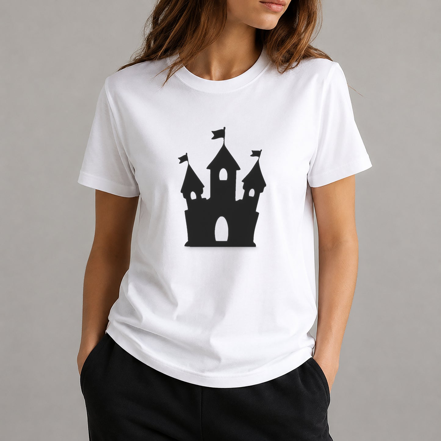 Castle Stencil with Flags and Towers for DIY Crafts and Home Decor Template