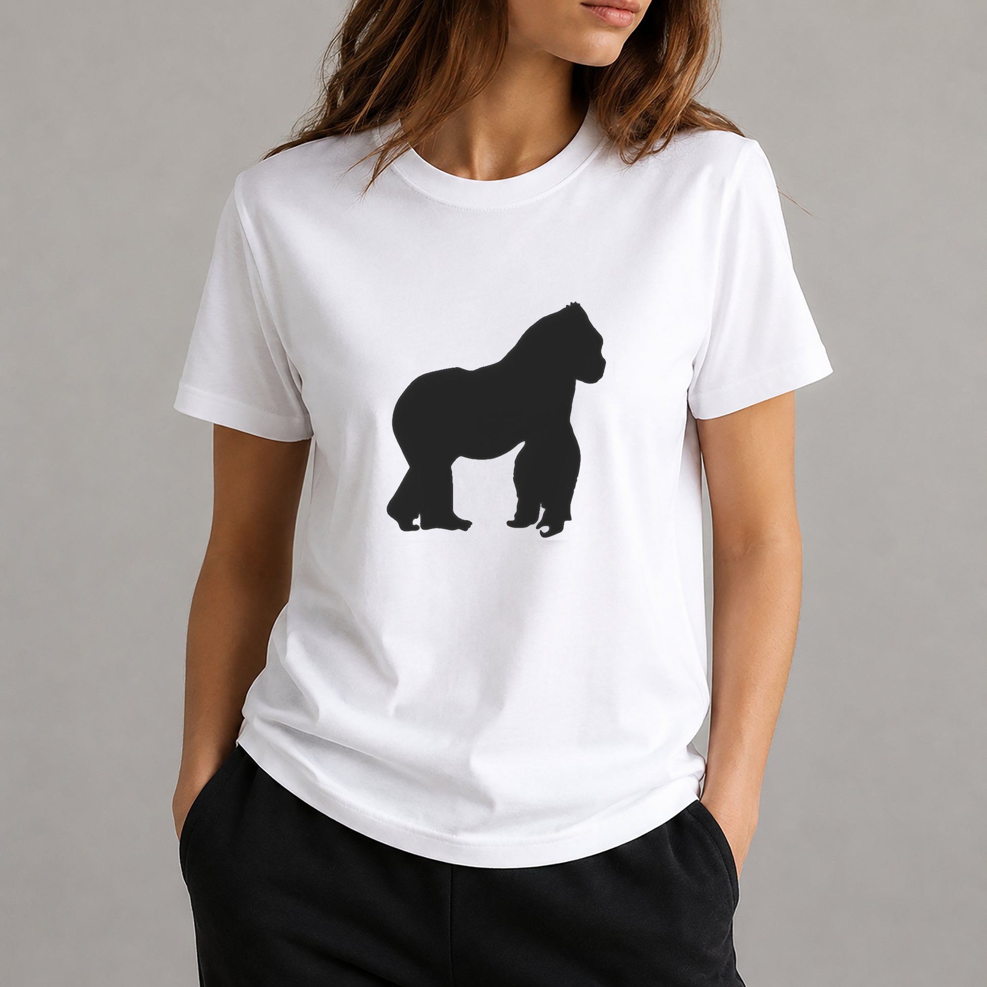 Cheerful Gorilla Standing Pose Reusable Mylar Stencil for Art and DIY Crafts Template