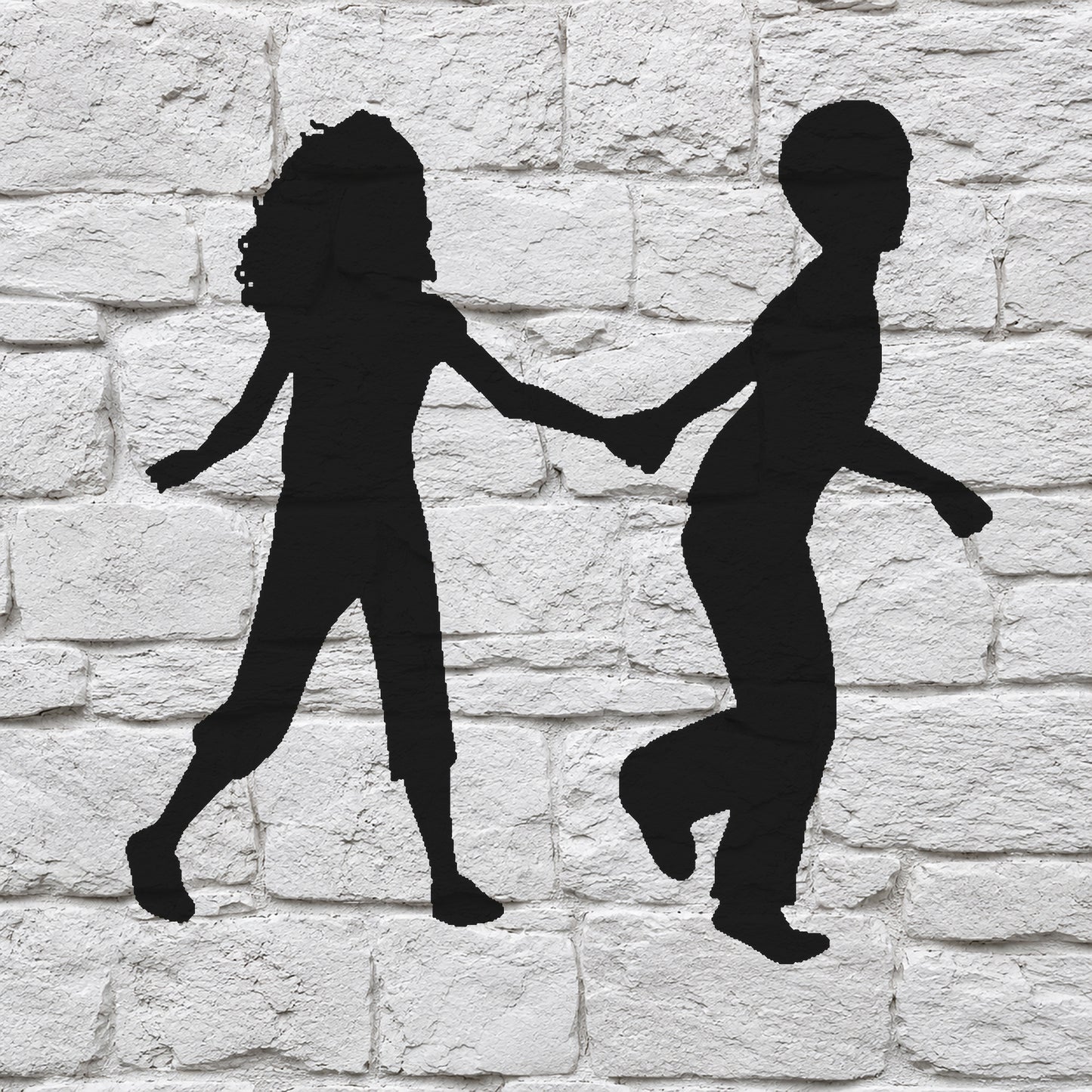 Children Holding Hands Running Reusable Mylar Stencil for Art & DIY Crafts Template