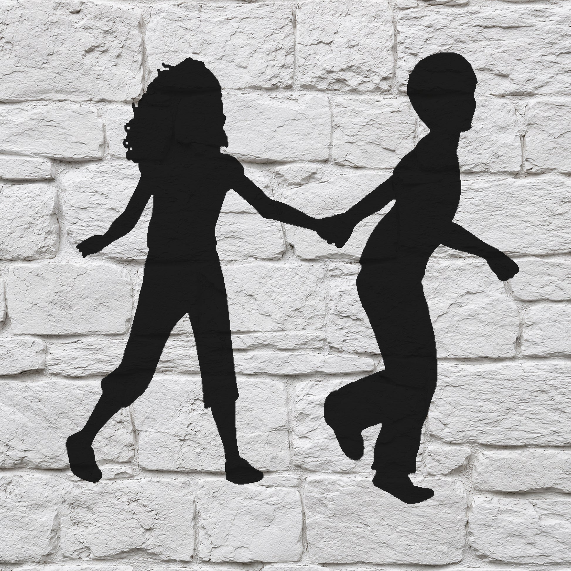 Children Holding Hands Running Reusable Mylar Stencil for Art & DIY Crafts Template