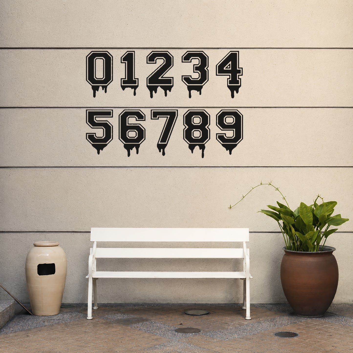 Dripping Numbers Stencil 0-9 for Art, Home Decor, DIY Crafts, Unique Gifts Template