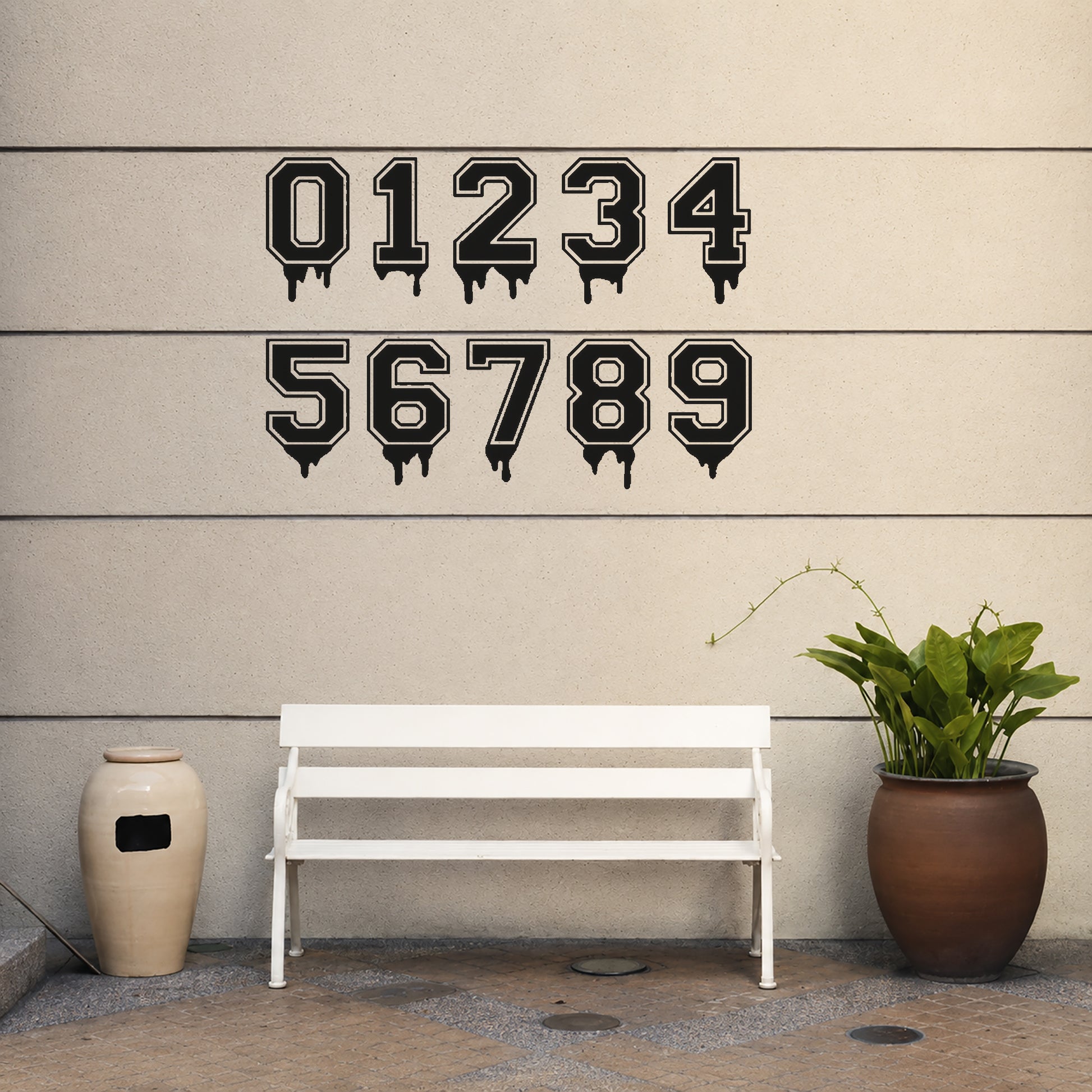 Dripping Numbers Stencil 0-9 for Art, Home Decor, DIY Crafts, Unique Gifts Template