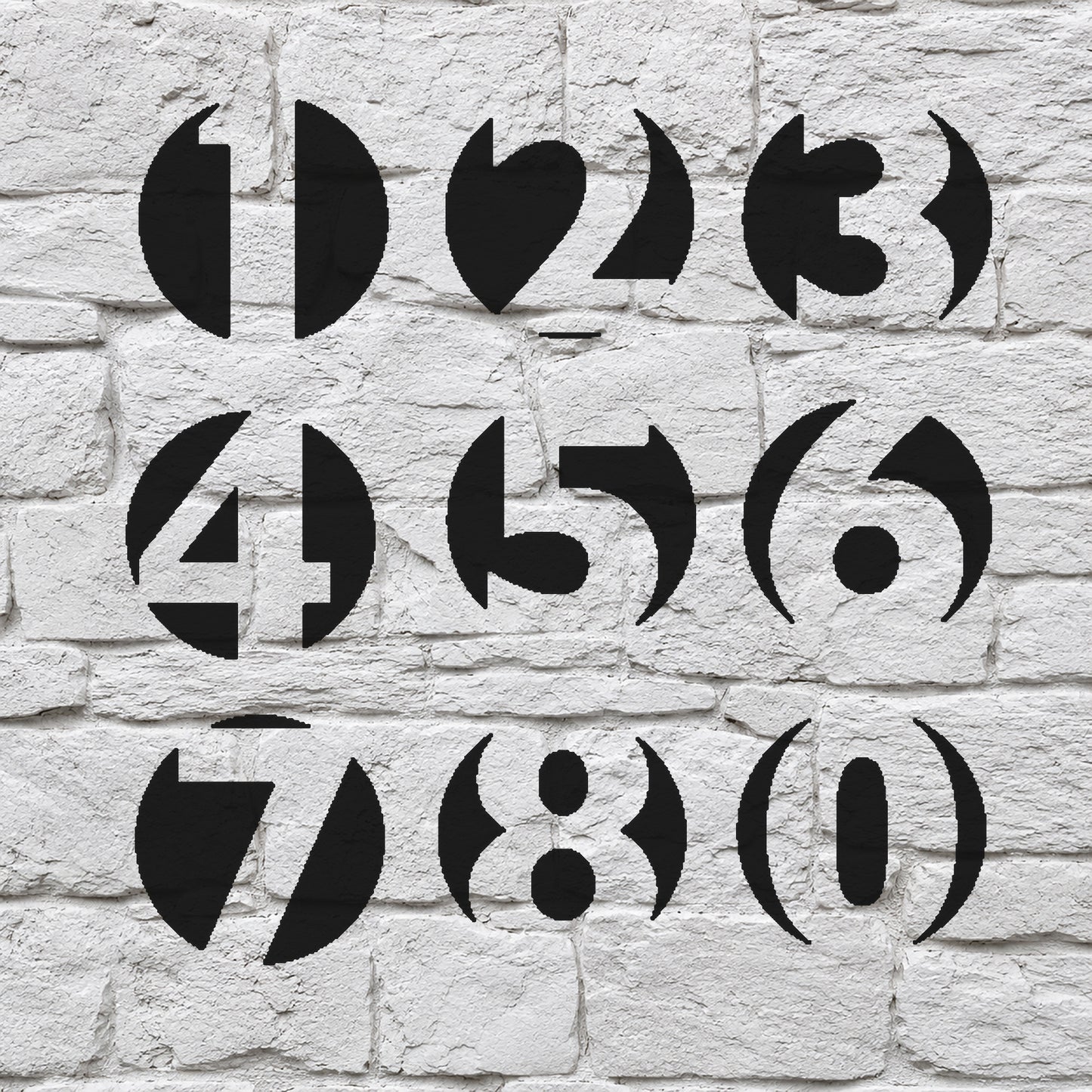 Numbers in Circular Shapes Reusable Mylar Stencil for Art, Home Decor, and DIY Crafts Template