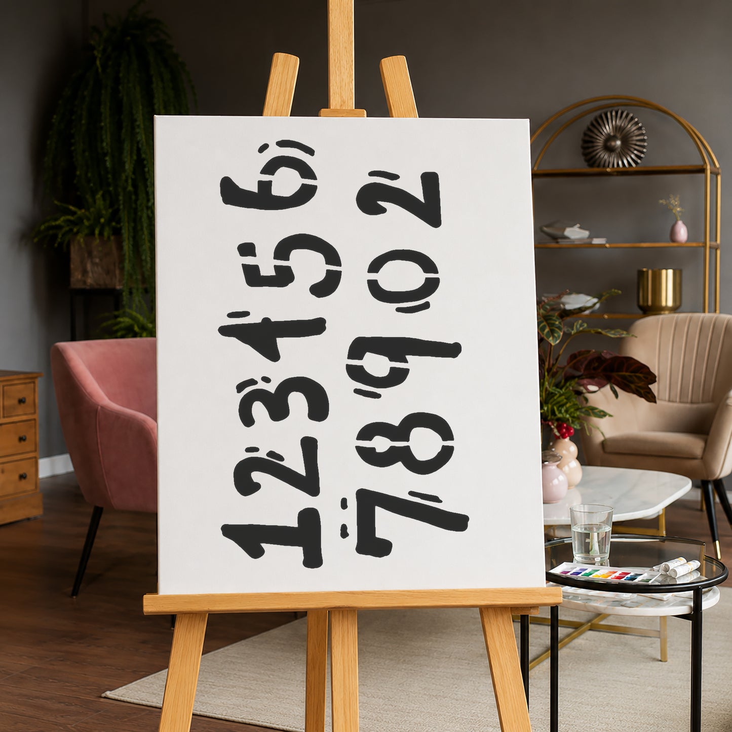 Reusable Mylar Stencil - Numbers One to Nine Cutout for Art and DIY Crafts Template