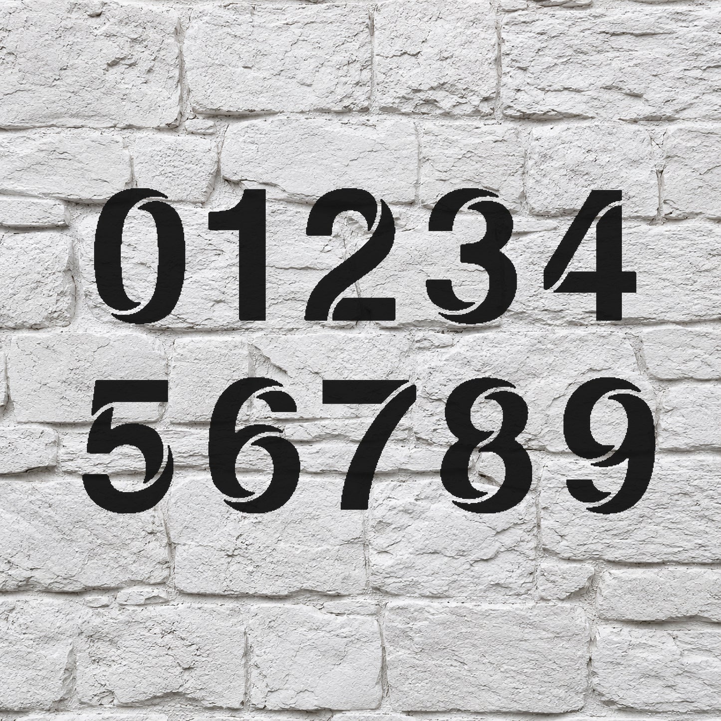 Bold Font Numbers Stencil 0-9 for Art, Home Decor, DIY Crafts, Unique Gifts Template