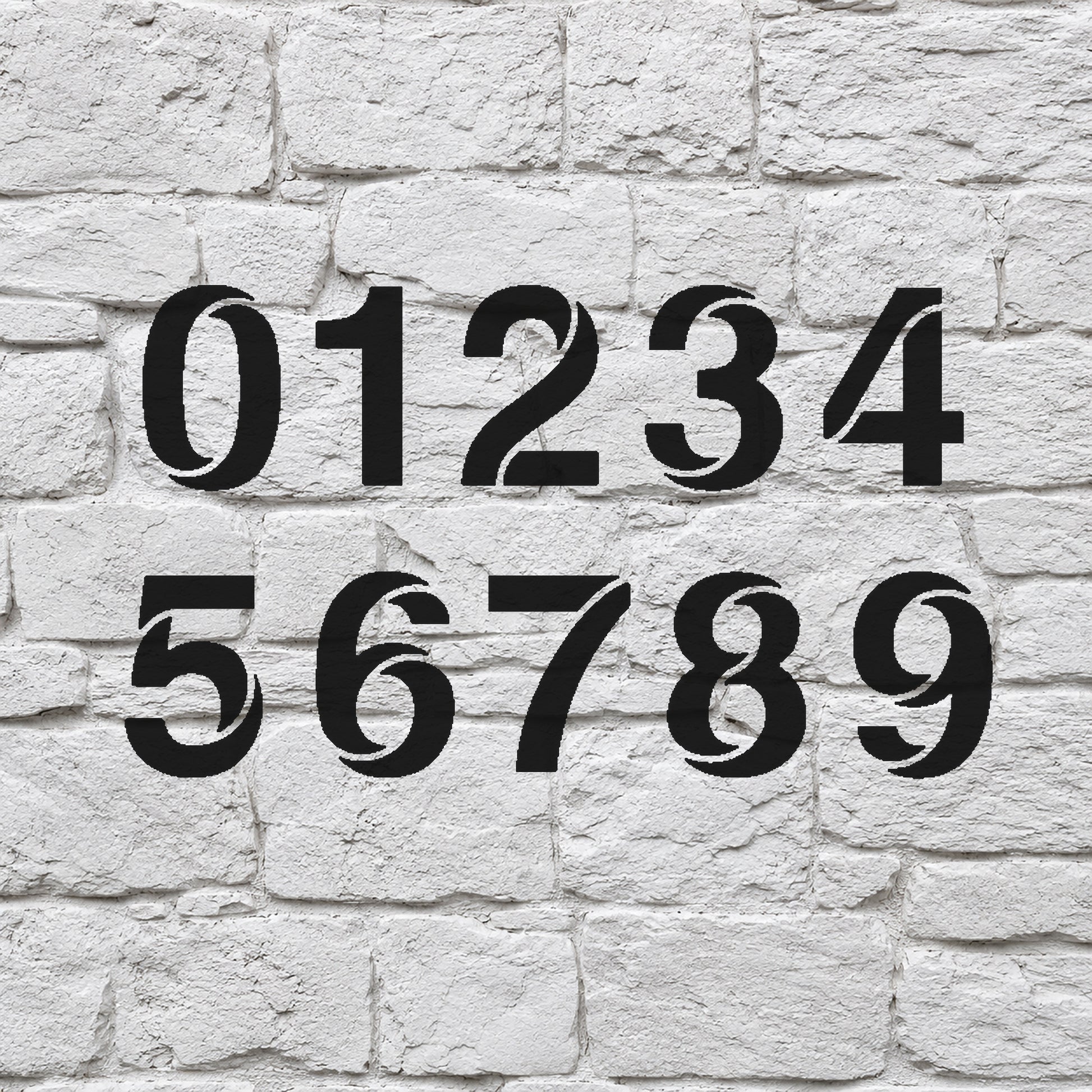 Bold Font Numbers Stencil 0-9 for Art, Home Decor, DIY Crafts, Unique Gifts Template
