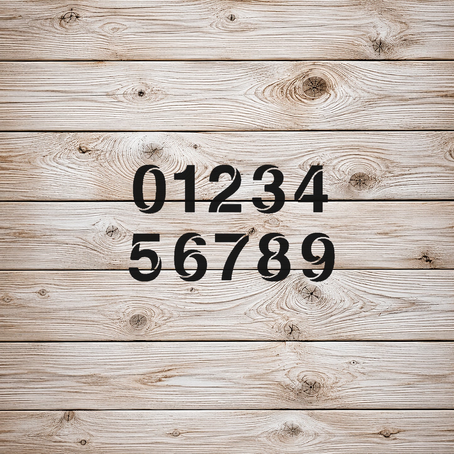 Bold Font Numbers Stencil 0-9 for Art, Home Decor, DIY Crafts, Unique Gifts Template